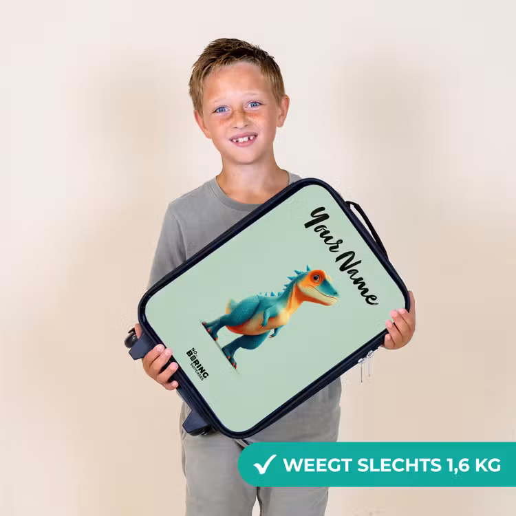Dino - Dier - Groen - Oranje Kinderkoffer - Zwart klein -sfeer4_NL
