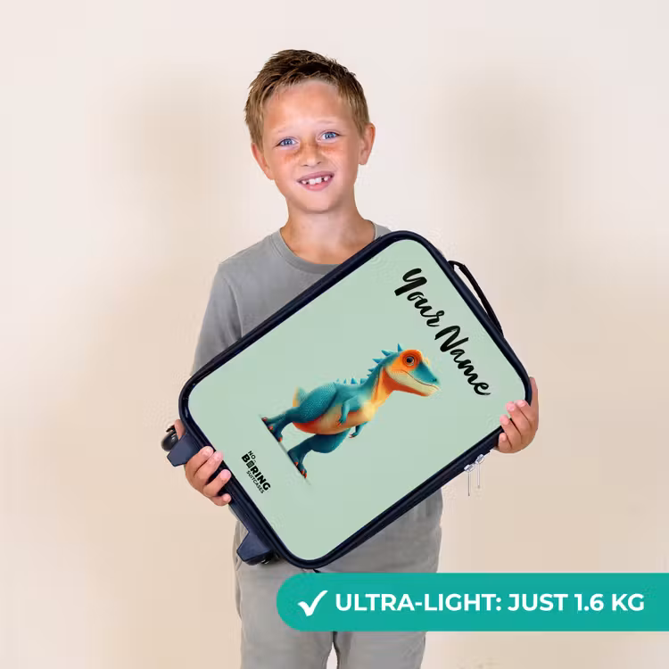 Dino - Dier - Groen - Oranje Kinderkoffer - Zwart klein -sfeer4_UK