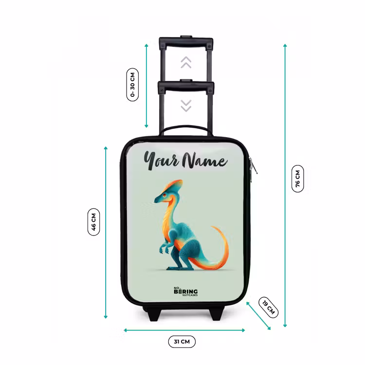 Dino - Blauw - Dier Kinderkoffer - Zwart klein -productfoto_formaten