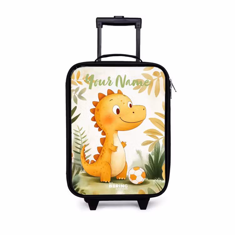 Dino - Voetbal - Oranje Kinderkoffer - Zwart klein -3d
