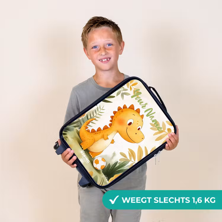 Dino - Voetbal - Oranje Kinderkoffer - Zwart klein -sfeer4_NL