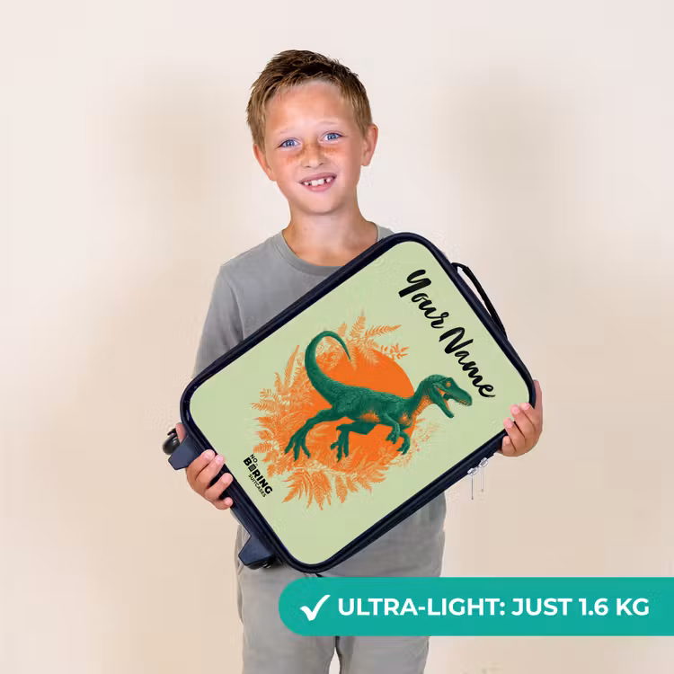 Dino - Natuur - Groen Kinderkoffer - Zwart klein -sfeer4_UK