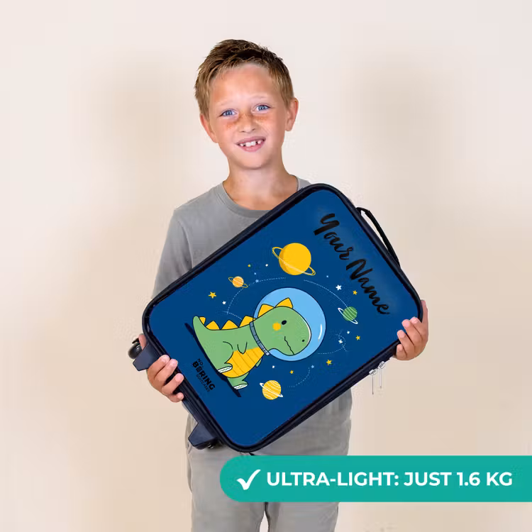 Dino - Planeet - Ster - Blauw Kinderkoffer - Zwart klein -sfeer4_UK