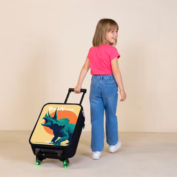 Dino - Triceratops  - Dier Kinderkoffer - Zwart klein -sfeer1