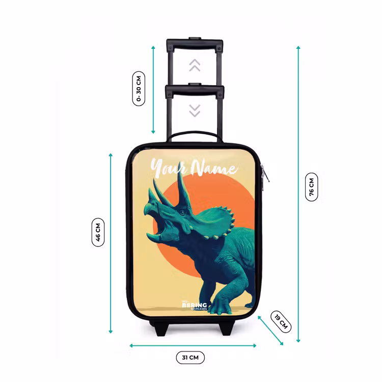 Dino - Triceratops  - Dier Kinderkoffer - Zwart klein -productfoto_formaten