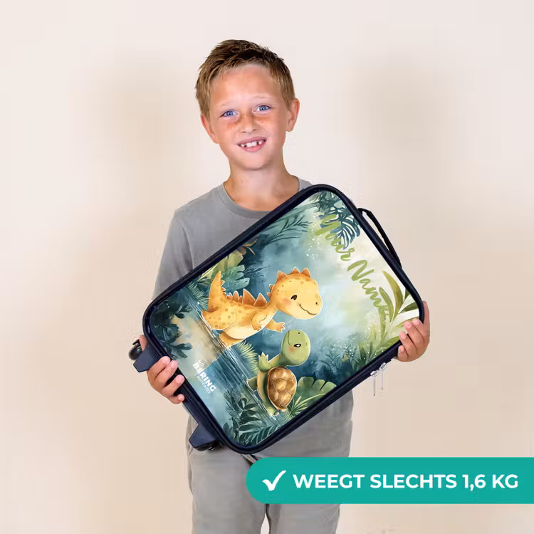 Dino - Schildpad - Jungle Kinderkoffer - Zwart klein -sfeer4_NL