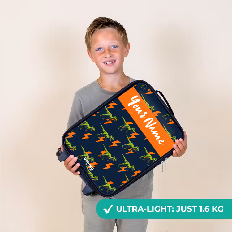 Dinos - Bliksem - Dieren - Blauw Kinderkoffer - Zwart klein -sfeer4_UK