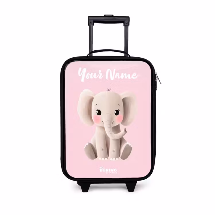 Olifant - Grijs - Baby - Slurf Kinderkoffer - Zwart klein -3d