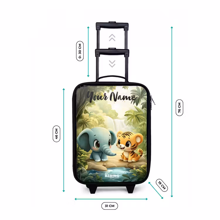 Olifant - Tijger - Bos - Jungle Kinderkoffer - Zwart klein -productfoto_formaten