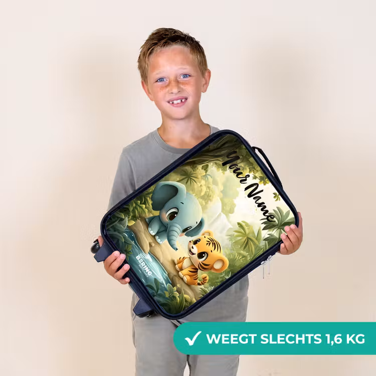 Olifant - Tijger - Bos - Jungle Kinderkoffer - Zwart klein -sfeer4_NL