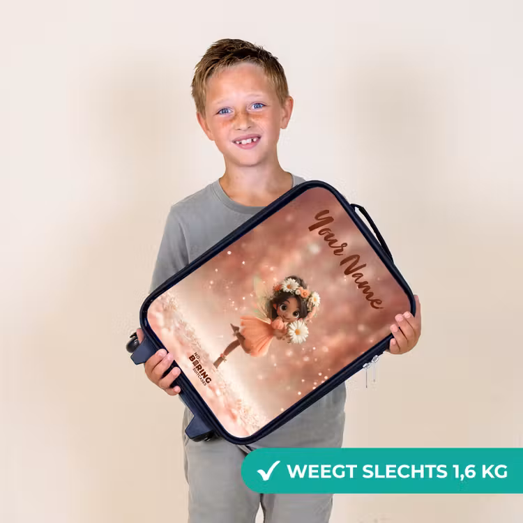 Fee met madeliefjes Kinderkoffer - Zwart klein -sfeer4_NL