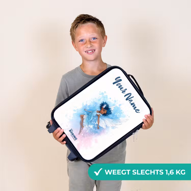 Vliegende fee in blauwe tinten Kinderkoffer - Zwart klein -sfeer4_NL