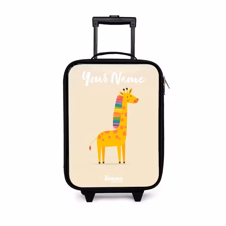 Giraffe - Dier - Kleurrijk Kinderkoffer - Zwart klein -3d