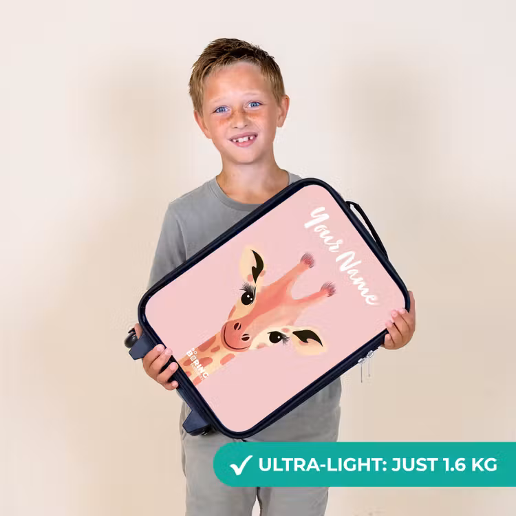 Giraffe - Wimpers - Minimalistisch - Roze Kinderkoffer - Zwart klein -sfeer4_UK