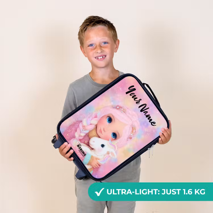 Meisje - Eenhoorn - Roze Kinderkoffer - Zwart klein -sfeer4_UK