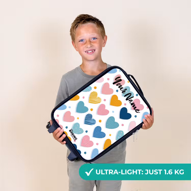Hartjes - Pastel - Patroon Kinderkoffer - Zwart klein -sfeer4_UK