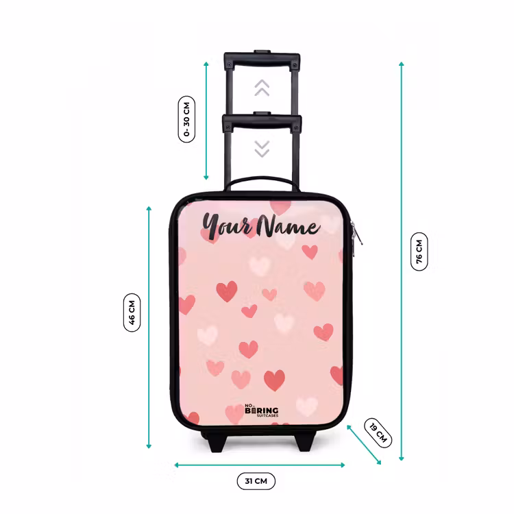 Hartjes - Patroon - Roze Kinderkoffer - Zwart klein -productfoto_formaten