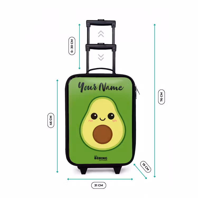 Kawai - Avocado - Groen Kinderkoffer - Zwart klein -productfoto_formaten