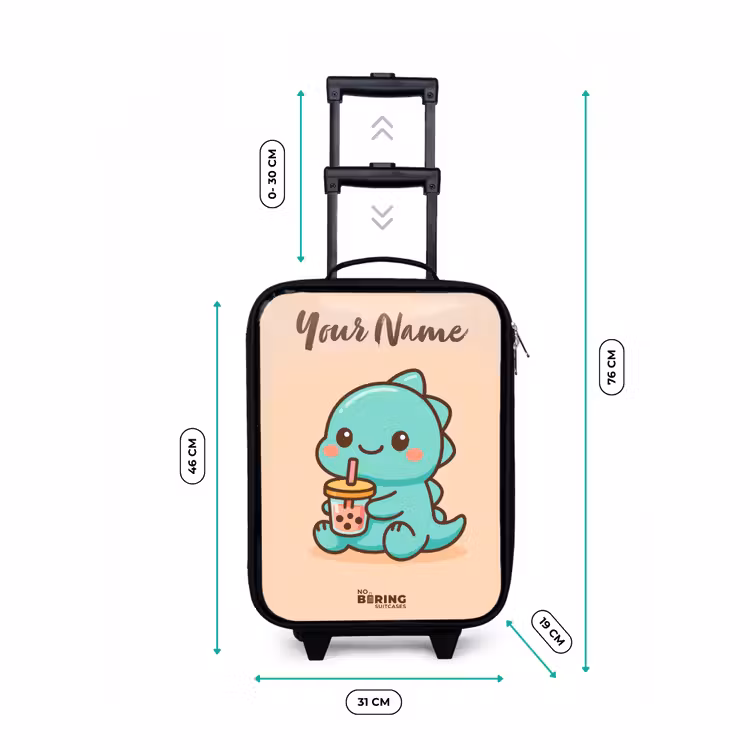 Kawai - Dino - Bubbletea Kinderkoffer - Zwart klein -productfoto_formaten