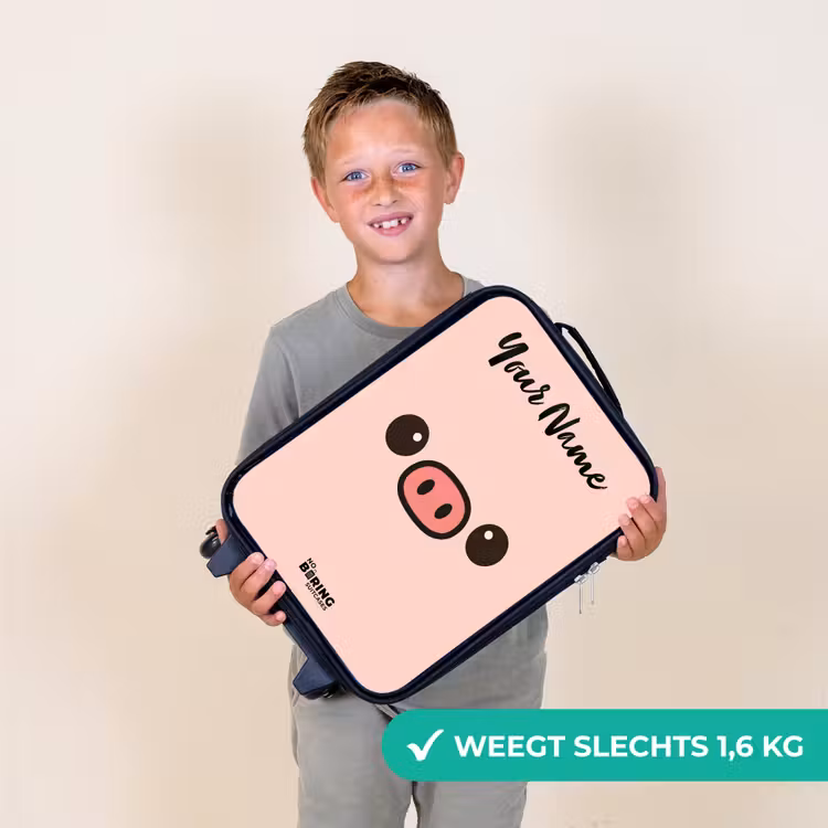 Kawai - Varken - Roze Kinderkoffer - Zwart klein -sfeer4_NL