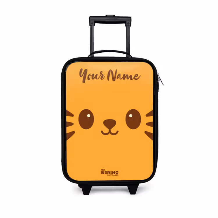 Kawai - Tijger - Oranje Kinderkoffer - Zwart klein -3d