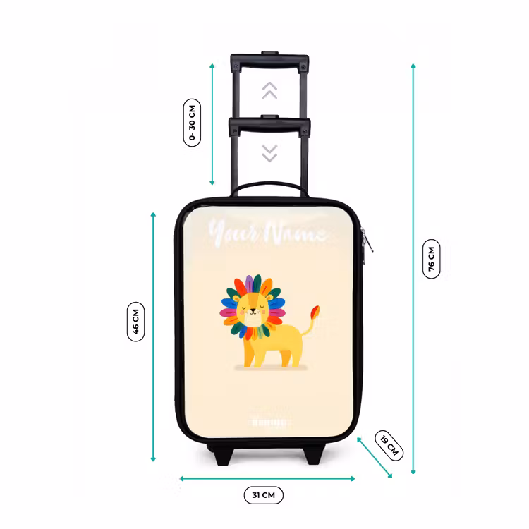 Leeuw - Manen - Kleurrijk Kinderkoffer - Zwart klein -productfoto_formaten