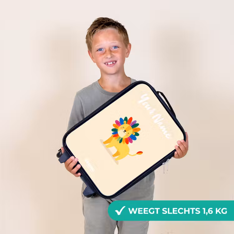 Leeuw - Manen - Kleurrijk Kinderkoffer - Zwart klein -sfeer4_NL