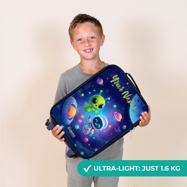 Vrolijke Ontmoeting in de Ruimte Kinderkoffer - Zwart klein -sfeer4_UK