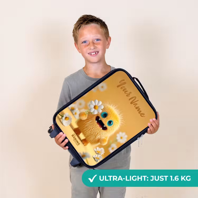 Monster - Wezen - Bloem - Geel Kinderkoffer - Zwart klein -sfeer4_UK