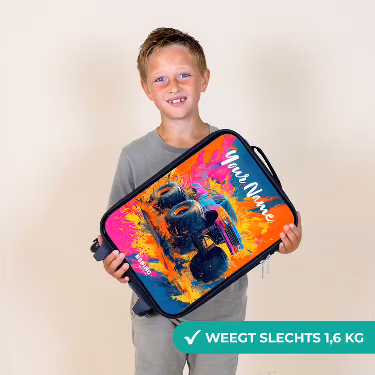 Monstertruck - Abstract - Verfspatten - Kleurrijk Kinderkoffer - Zwart klein -sfeer4_NL