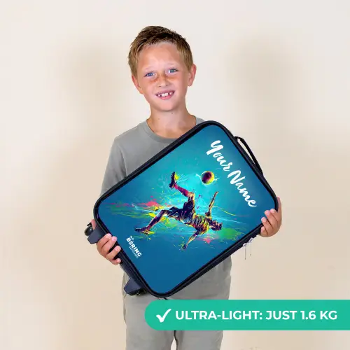 Neon - Voetbal - Schop - Kleurrijk Kinderkoffer - Zwart klein -sfeer4_UK