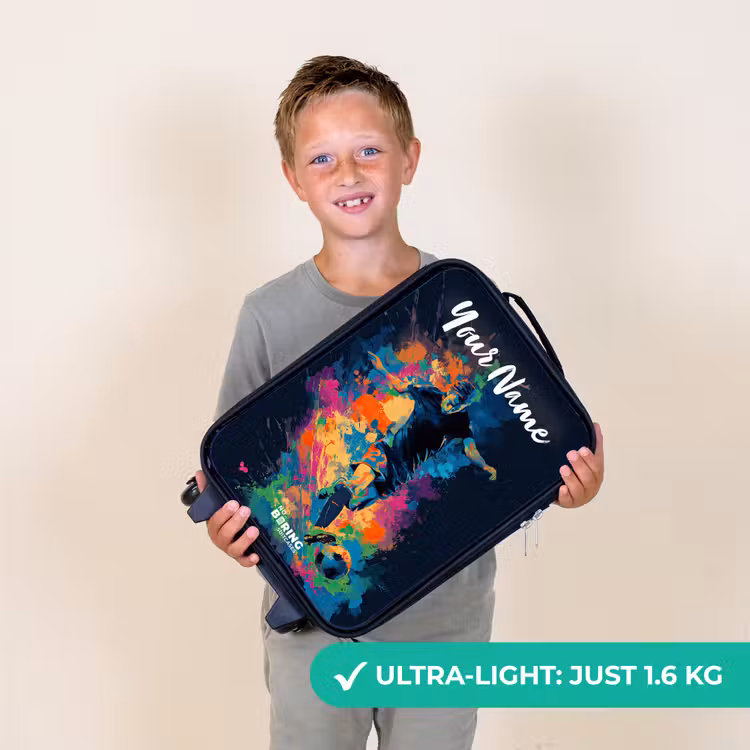Neon - Voetballer - Kleurrijk Kinderkoffer - Zwart klein -sfeer4_UK