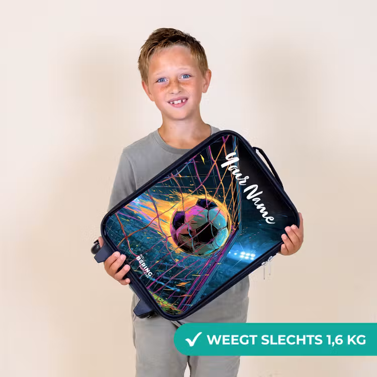 Neon - Net - Voetbal - Kleurrijk Kinderkoffer - Zwart klein -sfeer4_NL