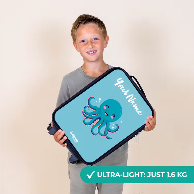Octopus - Water - Blauw Kinderkoffer - Zwart klein -sfeer4_UK