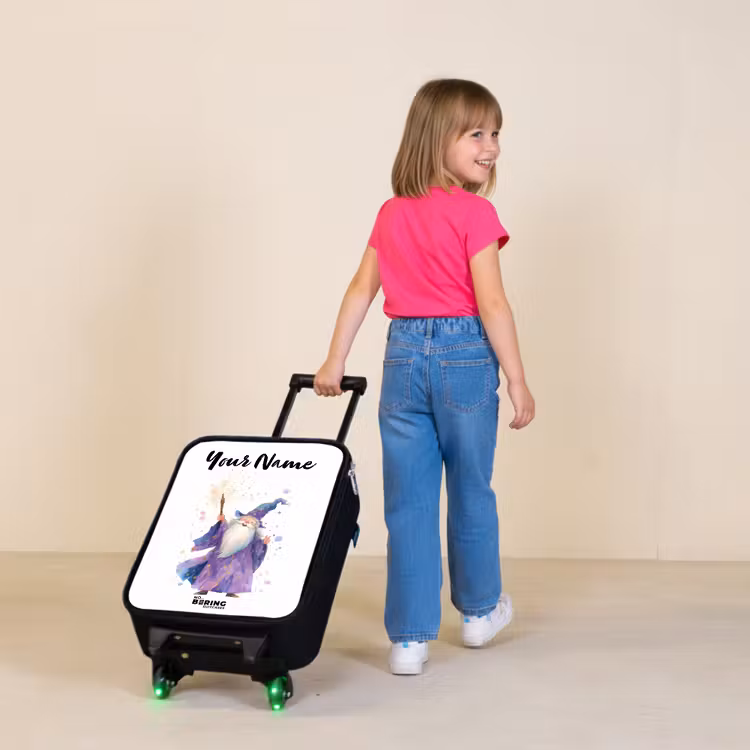 Oude tovenaar met staf Kinderkoffer - Zwart klein -sfeer1