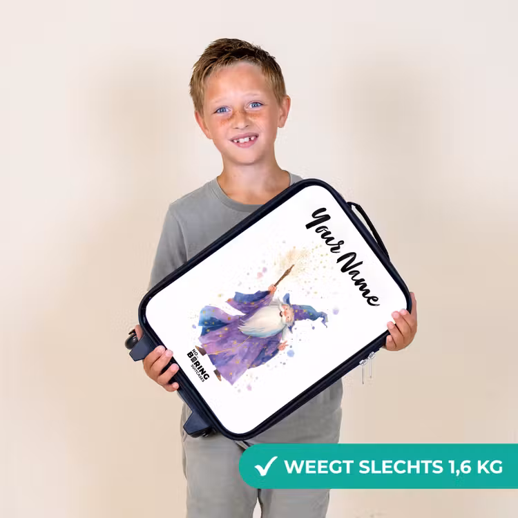 Oude tovenaar met staf Kinderkoffer - Zwart klein -sfeer4_NL
