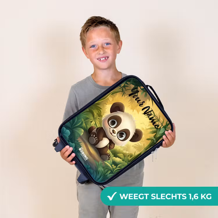 Panda - Bamboebos - Groen Kinderkoffer - Zwart klein -sfeer4_NL