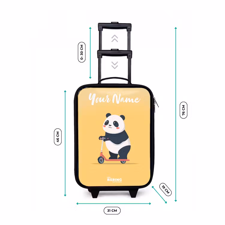 Panda - Step - Geel Kinderkoffer - Zwart klein -productfoto_formaten