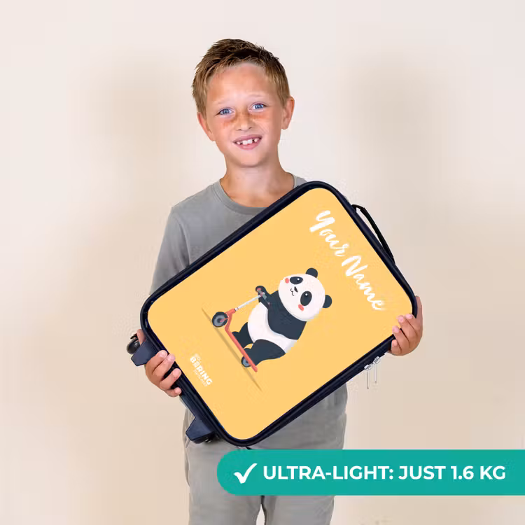 Panda - Step - Geel Kinderkoffer - Zwart klein -sfeer4_UK