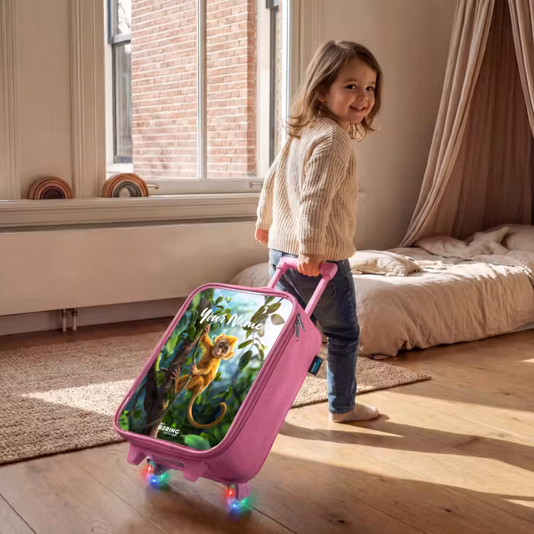 Alex aapje Kinderkoffer - Roze klein -sfeer1