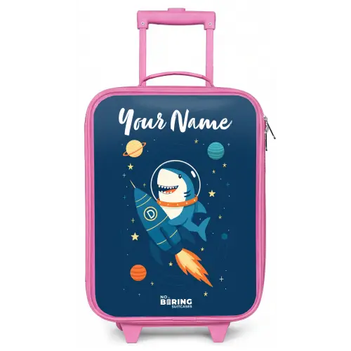 Dier - Ruimte - Planeet - Raket Kinderkoffer - Roze klein -zz3dotto