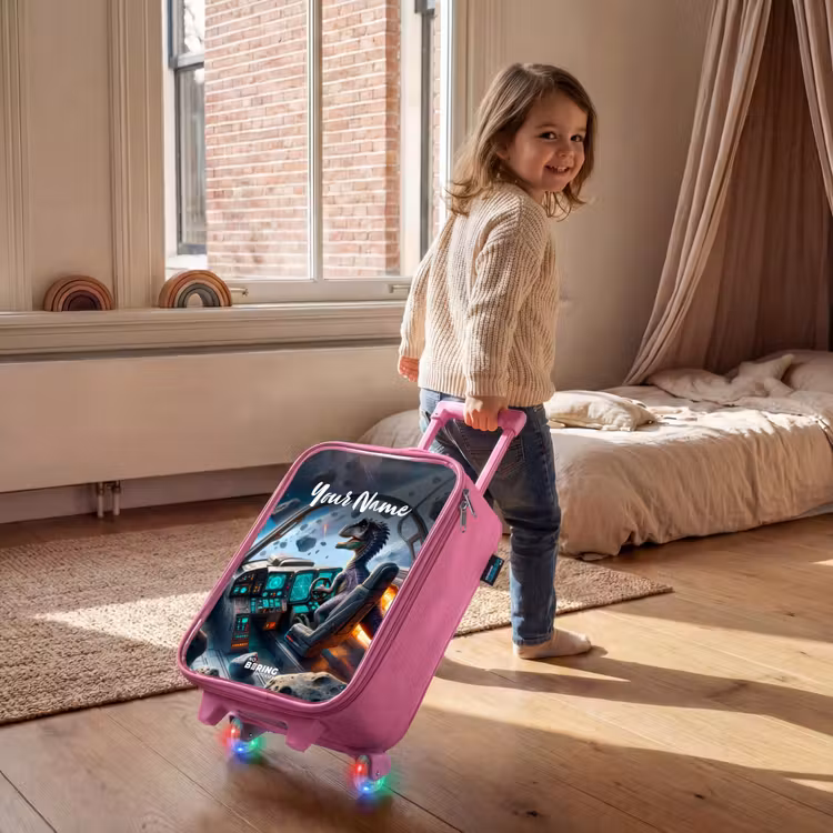 Astrodino Kinderkoffer - Roze klein -sfeer1