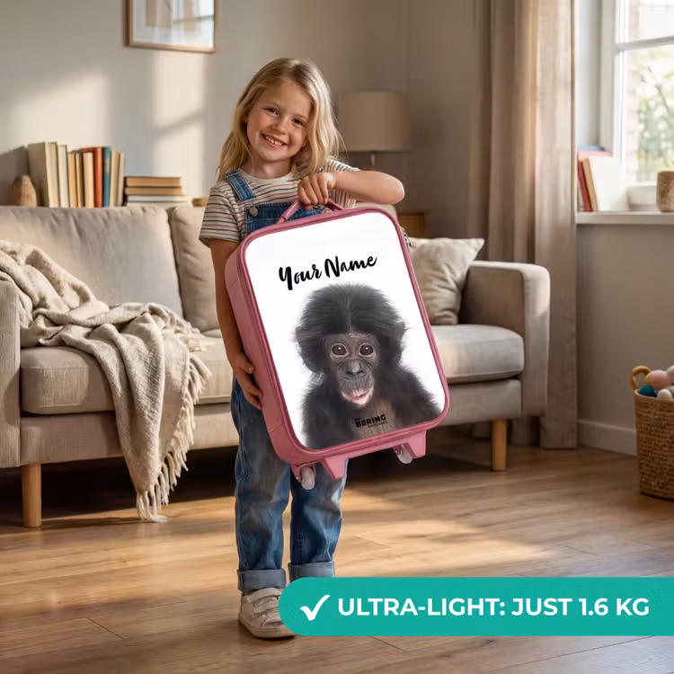 Charlie Chimp Kinderkoffer - Roze klein -sfeer2_EN