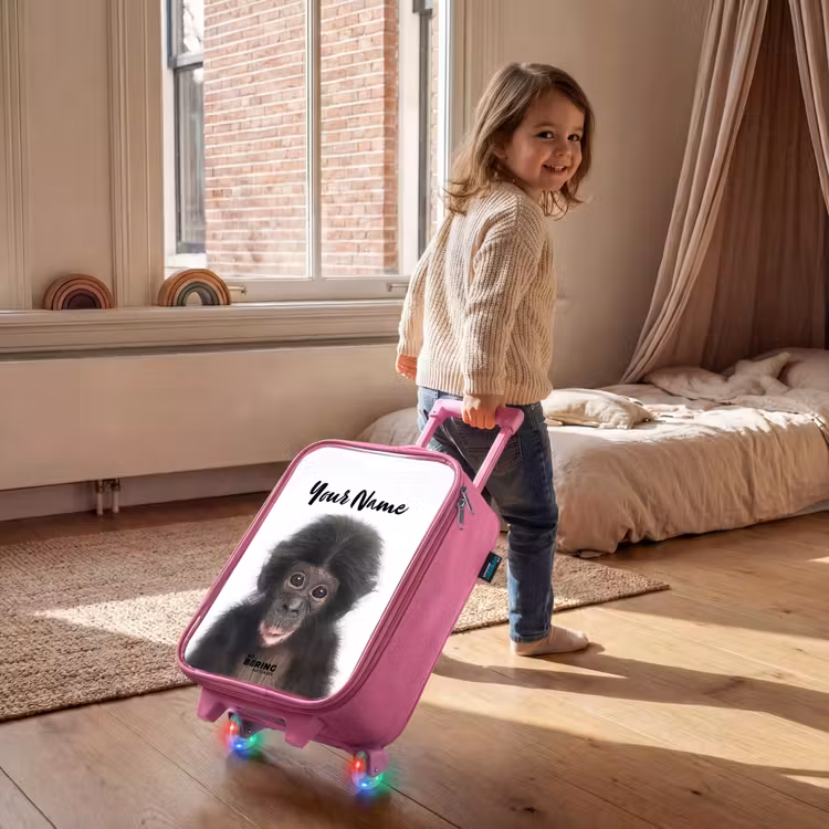 Charlie Chimp Kinderkoffer - Roze klein -sfeer1