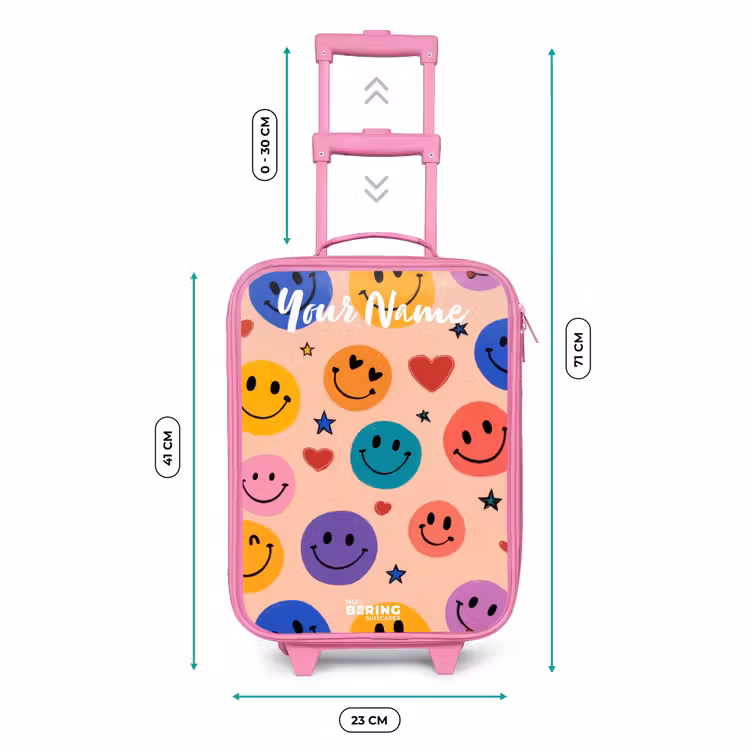 Vrolijk Smiley-patroon Kinderkoffer - Roze klein -productfoto_formaten