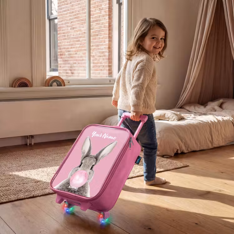 Kauwend knaagje Kinderkoffer - Roze klein -sfeer1