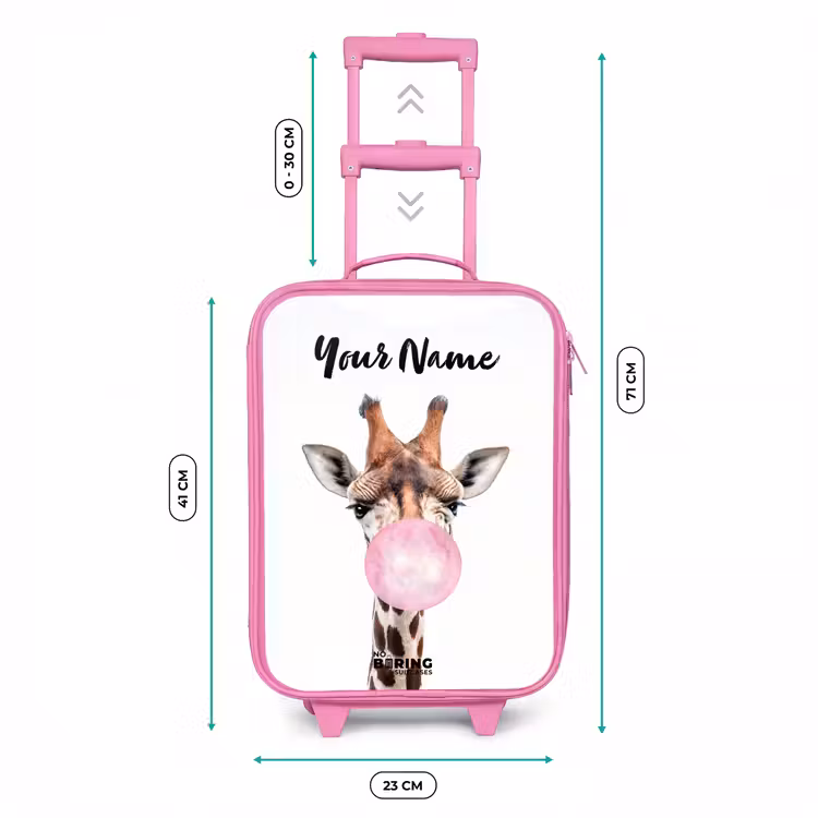 Kauwende Kobus Kinderkoffer - Roze klein -productfoto_formaten