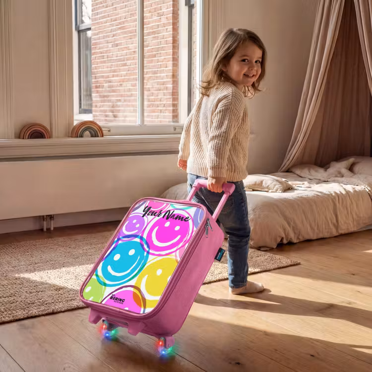 Kleurrijke glimlachexplosie Kinderkoffer - Roze klein -sfeer1