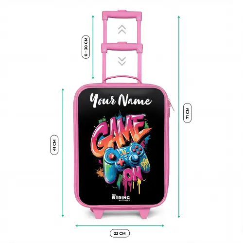 Controller - Game - Graffiti - Tekst Kinderkoffer - Roze klein -productfoto_formaten