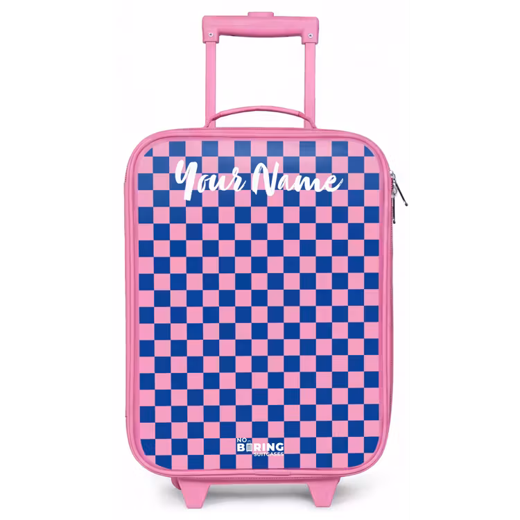 Blokjes - Blauw - Roze Kinderkoffer - Roze klein -zz3dotto